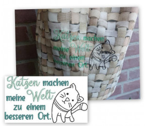 Stickdatei - Spruch "Katzen machen die Welt zu einem besseren Ort."